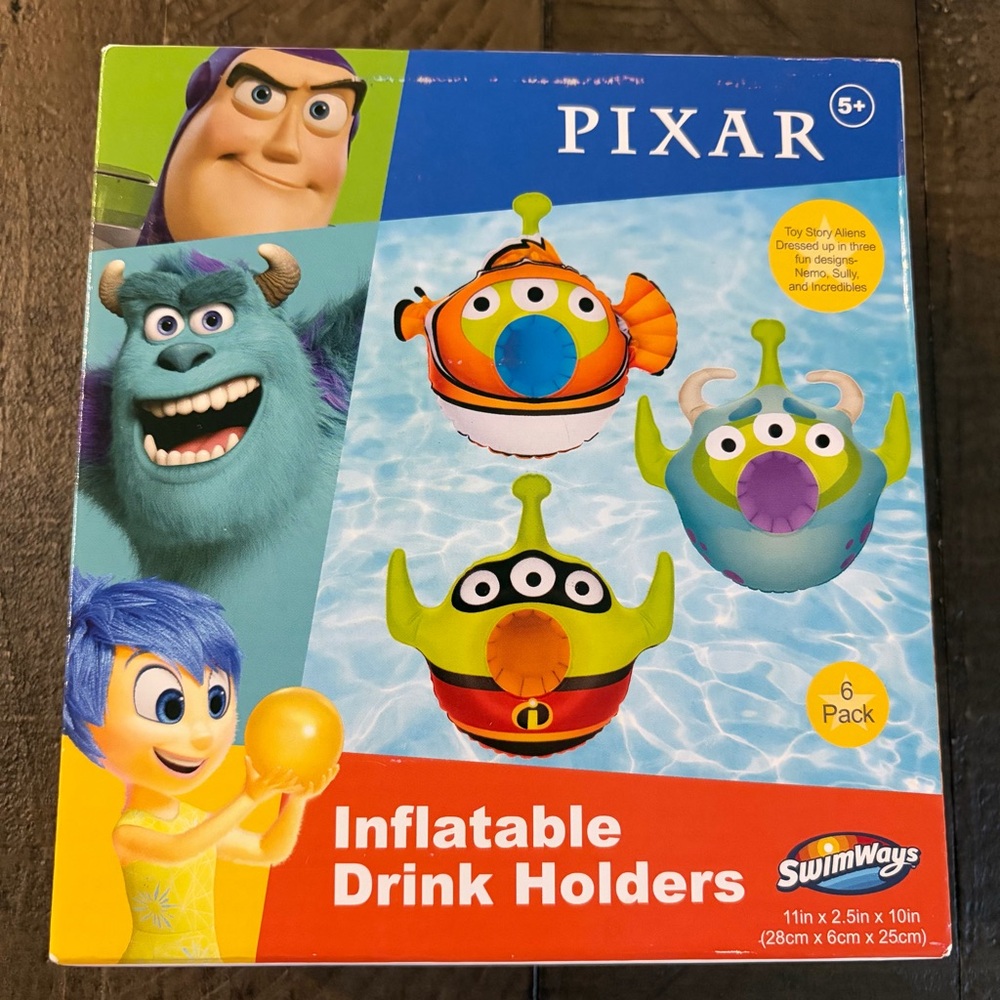 Pixar Inflatable Drink Holders 6 Pack Toy Story Aliens